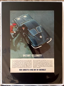 *READY to DISPLAY*1963 Chevrolet Corvette Sting Ray Coupe*Original*GM print ad p - Picture 1 of 3