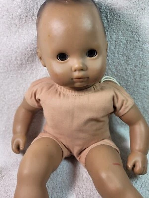 American Girl Bitty Baby Doll Dark Skin Dark Hair Brown Eyes TLC - Image 1 of 4
