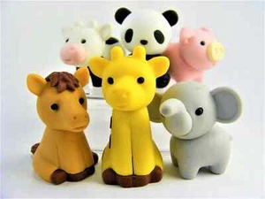 Iwako Zoo Animal Erasers Set 6 Pcs Japan - Picture 1 of 10