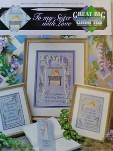 To My Sister Love Girls Cross Stitch PATTERN Leaflet/Booklet - Picture 1 of 1