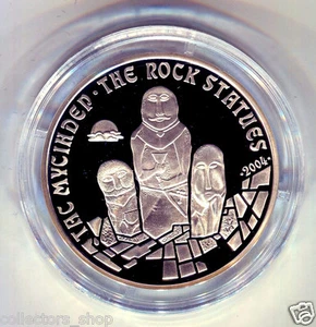KAZAKHSTAN: 500 Tenge Rock Statues 2004 silver 925 PROOF - Picture 1 of 3