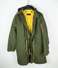 Abercrombie & Fitch Military Parka Jacket Green Distressed Men Medium Sherpa A F