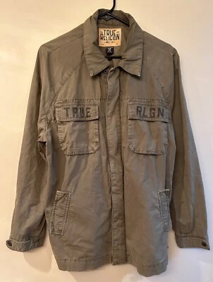 Chaqueta TRUE RELIGION Tareas Militares Verde MEDIANA, Para Hombre, Cremallera Completa/Botones Foto 1 de 4