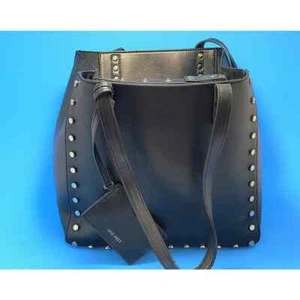 Nine West Black Faux Leather Studded Tote Bag with ID Holde - Picture 1 of 5
