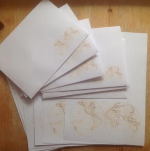 World Atlas (set b) Letter writing paper with matching envelopes 13 pg + 7 en - Picture 1 of 5