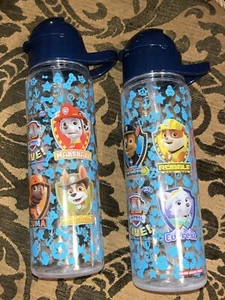 Paw Patrol Chase Plastikflasche mit Strohhalm BPA frei 580 ml 2 Schulwasserflasche - Bild 1 von 5