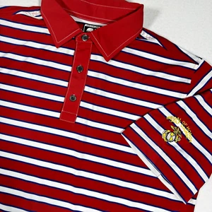 Footjoy Metal of Honor Golf Course Performance Polo Mens L Red White Blue Stripe - Picture 1 of 9