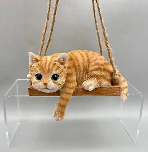 Gato en Columpio Estatuilla Vida Como Naranja Gatito atigrado Gato Gatito ADORABLE - Imagen 1 de 9