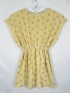 RYLEE + CRU Girls Terry Cloth Kaftan Dress Swim Cover Up Lemons Size 8 - 9 - Picture 1 of 4