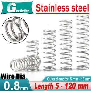 Compression spring 0.8mm, 304 stainless steel Length 5 to 120mm Pressure spring - Picture 1 of 29