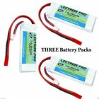 Lectron Pro 3 Packs Of 7.4 Volt - 950Mah 30C Lipo Pack For The Blade Cx/Cx2/Cx2