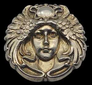 ANTIKE Sterling Silber Jugendstil Damen Brosche Anstecknadel ERSTAUNLICH - Bild 1 von 4