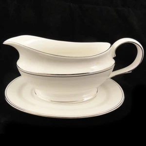 FEDERAL PLATINUM by Lenox Gravy Boat & Stand NEW NEVER USED made in USA - Picture 1 of 4
