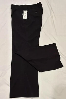 Pantalones de vestir Attention negros plisados curvilíneos de pierna ancha elásticos talla 10 NUEVOS CON ETIQUETAS Foto 1 de 4