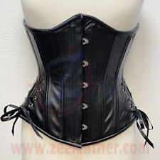 Heavy Duty Side Laced Corset Genuine Leather Underbust back Laced Corset