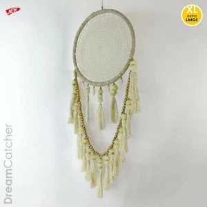Macramé colgante de pared bohemio hecho a mano grande atrapasueños - Imagen 1 de 8