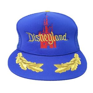 Vintage Disneyland Trucker Hat Snapback Blue Walt Disney Mesh Adjustable Cap