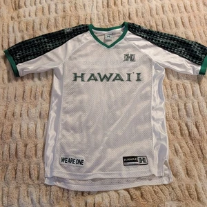 Vintage Hawaii Rainbow Warriors Trikot Herren klein Fußball unbedruckt weiß grün - Bild 1 von 10