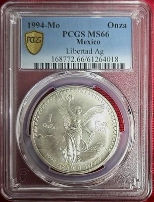 1994-Mo Mexico Uncirculated Silver 1 Ounce Libertard PCGS MS-66 - Image 1 of 4