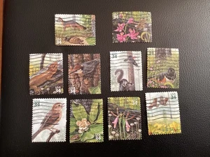 ICOLLECTZONE US 3611a-j Complete Pine Forest  Set XF used (C000-303) - Picture 1 of 1