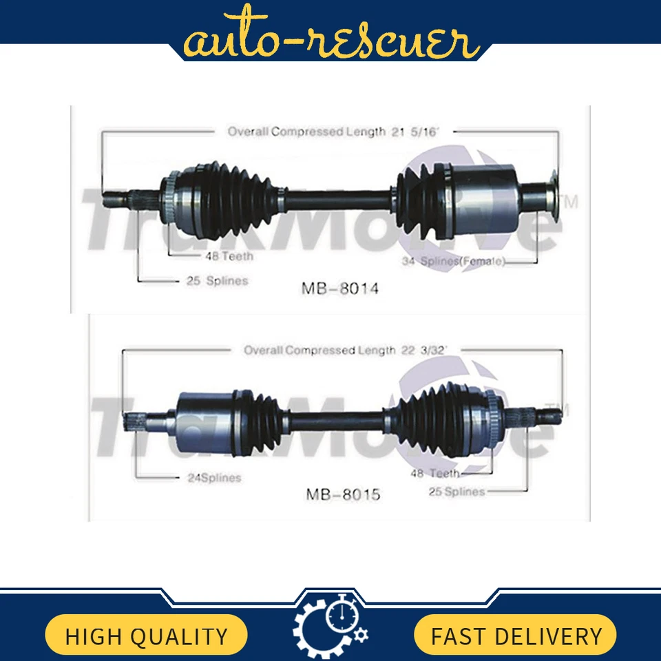 Juego de par de ejes delanteros CV SurTrack para Mercedes E320 4Matic AWD 1998-1999 Foto 1 de 3