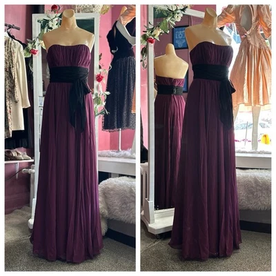 Vintage Y2K 2000s Formal Prom Maxi Evening Dress Purple Black Sleeveless S/M - Image 1 of 4