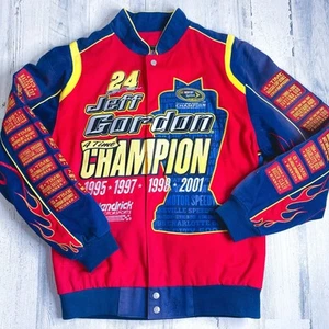 Vintage Jeff Gordon Herren Medium NASCAR Jeff Hamilton Jacke Mantel Racing Fire - Bild 1 von 8