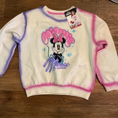 Character Girl's Long Sleeve Minnie Crewneck Soft Pullover Sweatshirt Size 8 - Image 1 of 3