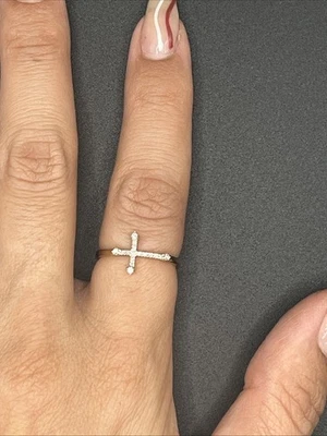 Anillo Cruz Diamante 1/10ctw 10kyg Foto 1 de 4