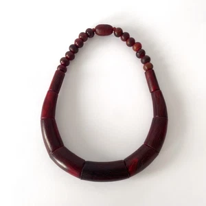 Collana Vintage IN Corno Rosso, Design Stile Gerda Lynggard / Catherine Noll 70s - Foto 1 di 20