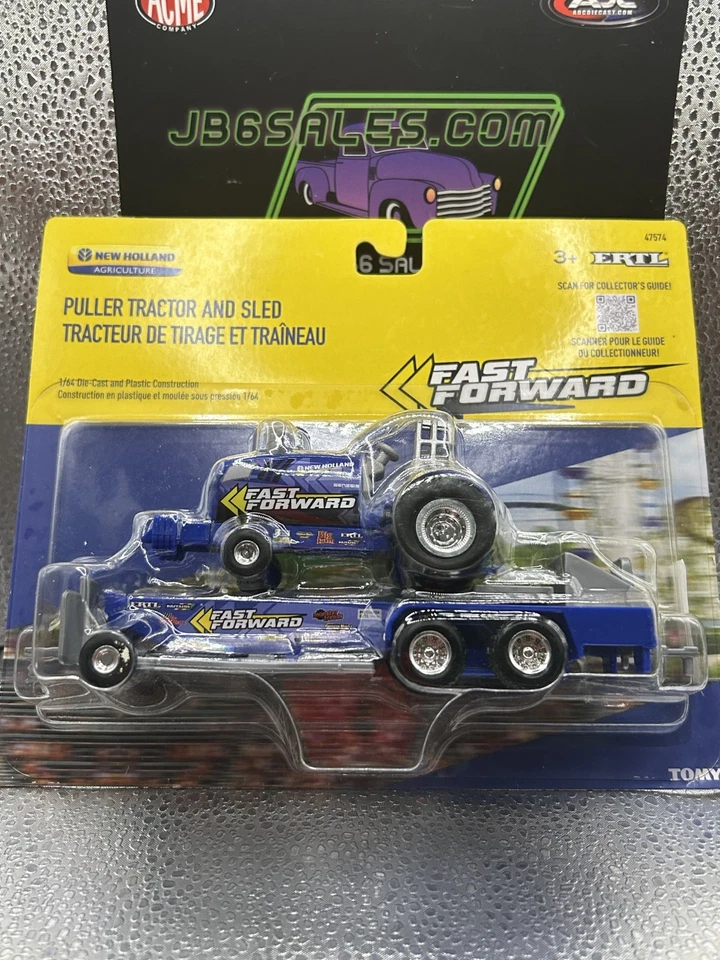 Tomy ERTL 1/64 New Holland "Fast Forward" Pulling Tractor with Sled 47574 - Image 1 of 1