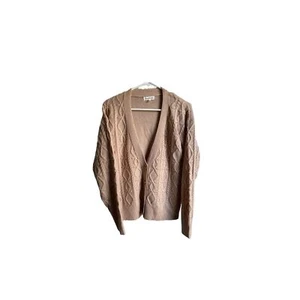 Heartloom Womens Medium Beige Oversized Boho Cable Knit Cozy Sweater Cardigan - Picture 1 of 3