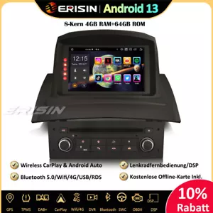 8-Kern Android 13 Autoradio GPS DAB+ Navi Wifi SWC CarPlay Für Renault Megane 2 - Bild 1 von 20