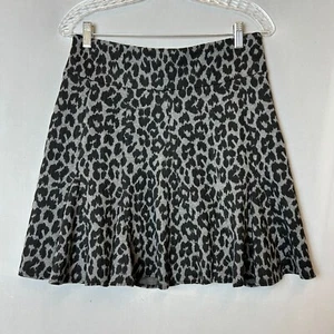 Ann Taylor Skirt Womens 4 Gray Black Leopard FIt Flare - Picture 1 of 15
