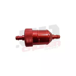 Red Aluminum Fuel Gas Petrol Filter 1/4 in Universal inline Motorcycle Bike ATV - Picture 1 of 1