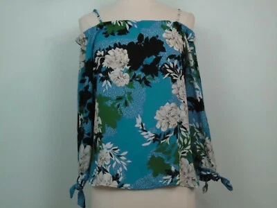 Женская блуза INC International Concepts со спагетти-ремешком цветочный синий размер M - Изображение 1 из 4