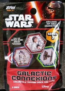 Topps Star Wars Connexions Booster Pack Series 3 SEALED 5 discs Disney - Picture 1 of 1