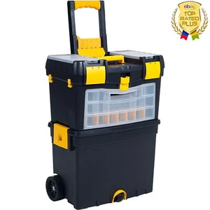 Tragbare Roll Werkzeugkiste Rollen Komfortgriff Schubladen 24 Kleinteile Fächer - Bild 1 von 6