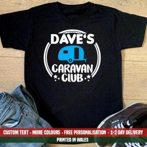 T-shirt personalizzata NOME Caravan Club divertente campeggio statico tourer camper furgone regalo top - Foto 1 di 1