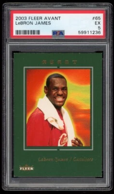 2003-04 Fleer Avant LeBron James RC PSA 5 SN /699 #65 Rookie Card NBA Cleveland - Image 1 of 3
