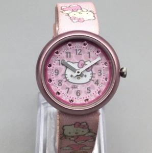 Flik Flak Swatch Hello Kitty Watch Youth Kids 29mm Pink Dial Bling New Battery - Picture 1 of 15