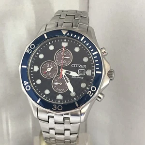 Citizen Herren Eco-Drive Chronograph blaues Zifferblatt Edelstahl Armband Uhr CA0540-56L - Bild 1 von 12