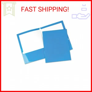 Universal UNV56419 11 in. x 8.5 in. Cardboard Paper Laminated Two-Pocket Folder  - Picture 1 of 2