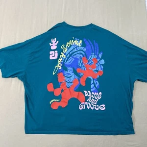 T-shirt ASOS Daysocial unisex 3XL oversize con stampa grafica logo blu - Foto 1 di 6