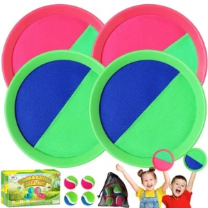 Klettballspiel Klett Ball Spiel Kinder mit 4 Fangscheiben + 8 Klettball Bälle DE - Bild 1 von 17