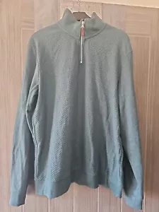Mens Next Green High Neck 1/4 Zip Sweatshirt Size Large - Picture 1 of 9
