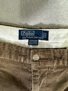 Mens Polo Ralph Lauren Corduroy Cargo Pants Mens 36x30 Dark Brown Y2K - Picture 1 of 8