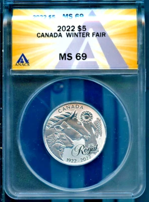 2022 $5 Canada Royal Winter Fair MS 69 ANACS # 7830219 + Bonus - Image 1 of 2
