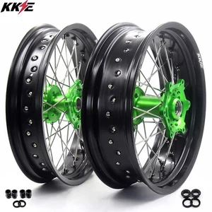 KKE 17" Supermoto Wheels Rims Fit Kawasaki KX250F KX450F 2006-2018 KX125 KX250 - Picture 1 of 11