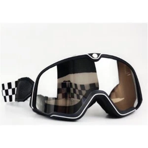 GAFAS RETRO MOTO NEGRO PANTALLA PLATA - Bild 1 von 5